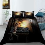 3D Halloweeni kodu voodipesukomplekt Magamistoa tekikate Padjap&uuml;&uuml;r AU/EL/USA t&auml;issuuruses &uuml;he-/kaheinimesevoodi Baby 100x135cm