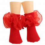 Lastele T&uuml;drukutele puhvis pitssokid &Uuml;hev&auml;rvilised dekoratiivsed sokid XXS