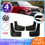 4PCS Front Rear Mudguards for Hyundai Creta ix25 MK2 SU2   2022 2023 Fender Mud Flaps Anti-splash Wheel Car