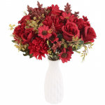 1 tk Rose Hortensia kunstlilled Daisy siidist kimp V&otilde;ltslilled Kunstlilled j&otilde;uludeks kodu pulmakaunistuseks punane