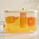 Joogiautomaat koos kraaniga, 4L mahlalmonaadi dosaator, lai suu, DIY k&uuml;lmkapijook kollane