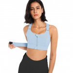 Naiste spordirinnahoidjad sukkp&uuml;ksid Crop Top joogavesti ees t&otilde;mblukk, reguleeritav rihm, p&otilde;rutuskindel j&otilde;usaal Fitness Athletic rinnahoidja XXXXXL taevasinine v&auml;rv