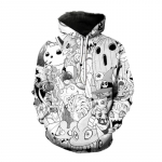 S&uuml;gistalvised Anime Pusad Digimon Adventure 3D Prindiga dressipluus Mehed Naiste Mood Pusa Pullover Digital Monsters Unisex mantel XL