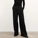 Suvised k&otilde;rge v&ouml;&ouml;kohaga sirged lahtised vabaaja p&uuml;ksid, mood s&uuml;gisene prantsuse vabad p&uuml;ksid, &uuml;likonnap&uuml;ksid naistele jooksjad Pantalon 28678 S must