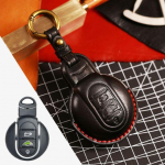 Nahast auto v&otilde;tme&uuml;mbrise kate Fob v&otilde;tmehoidja tarvikud BMW Mini Cooperi v&otilde;tmehoidjale Countryman F54 Clubman F55 k&otilde;vakatusega F56 F57 F60 must