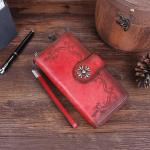 Ehtsast nahast naiste pikad rahakotid vintage disainiga t&otilde;mblukuga m&uuml;ndikott Br&auml;ndi moodne kaardihoidja rahakott GZW 20*10*2.5cm punane