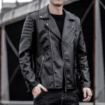 Moodne nahktagi Meeste s&uuml;gis Uus Korea noorte mootorratta&uuml;likond Meeste PU-nahkjakk Meeste jope M