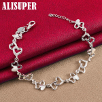 925 Sterling Silver FULL Heart AAA tsirkoonist ketiga k&auml;ev&otilde;ru ehted 20cm