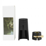 Saksofoni metallist pandlaga nahkklamber + kork, &uuml;he vasest kruviga reguleeritav saksofoni ligatuur kompaktne JS04 clarinet must