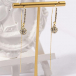 Tiktok Same Super Flash Set Diamond Ball Ear Line Naise isiksus Lahe stiil Pikad k&otilde;rvar&otilde;ngad High Sense Luksuslikud k&otilde;rvar&otilde;ngad Tide