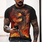 1984. aasta trendi meeste 3D-prinditud draakoni mustriga l&uuml;hikeste varrukatega uus suvine moodne meeste retro top Y2K l&uuml;hikeste varrukatega T-s&auml;rk S
