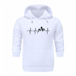 Mountain Heartbeat Hoodies Pusa Unisex Sound Ray Diagrammiga Kapuutsiga dressipluus Hoodie Talvine S&uuml;gisprint Must Hall Spordir&otilde;ivad 2XL