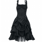 Naiste viktoriaanlik gooti kleit Vestidos Retro Lolita Palace Court Princess Halloween Punk Cosplay pikk p&auml;ikesekleit XL must