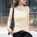 Naiste soe pluus Talvine kilpkaelusega pulloverid, paksu p&otilde;hjaga naiste s&auml;rk M beež