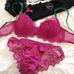 Naiste pitstikandiga aluspesukomplekt Seksikas Push Up rinnahoidjakomplekt Prantsuse romantiline pesu L Heleroosa