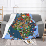 Countryball Flag Tekid Fliisist Prinditud Videom&auml;ngu Hingavad &uuml;lipehmed Tekid kodus &otilde;ues voodipesuks 75x100cm 30x40in gray