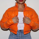 Talvine erksav&auml;rviline sulejope Naiste kapuutsiga Parkasmantel Naiste soojad puuvillased jakid XL oranž