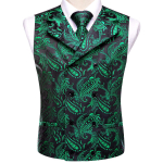 Meeste Siidist Viktoriaanlik Vest Paisley Vest Lips R&auml;tik S&otilde;rmen&ouml;&ouml;bid Komplekt Pulmadeks 3XL