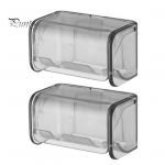 2 tk elektrilise hambaharja hoidik seinale kinnitatav 2 pesaga disain Automaatne kate Kompaktne hambaharja hoiuruum valge