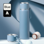 Isoleeritud tassi veetass 316 roostevabast terasest isoleeritud pudeli kuulpea v&auml;listingimustes kahekihiline veetassi termos A 450ML sinine