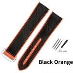20 mm 22 mm kummist silikoonist kellarihm nailonist kellarihm Omega rihmale Seamaster 300 Speedmaster 8900 9900 8800 Planet Ocean Belt Black Orange 22mm