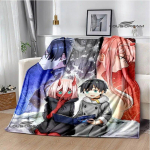 DARLING in FRANXX Cartoon tekk Flanell Soe tekk Pehme ja mugav tekk Piknikutekk voodivoodrid s&uuml;nnip&auml;evakingitus 75cm x 90cm