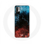 &Uuml;mbris Xiaomi Redmi Note 10T 5G punase musta sinise abstraktse tekstuuriga taustaga