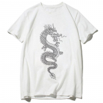 Suvised meeste riided Draakonitr&uuml;kiga O-kaelusega pluus Puuvillane T-s&auml;rgid Meeste T-s&auml;rgid S