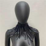 32cm Cosplay R&otilde;ivad Aksessuaarid Punk Feather Choker Pits Sule Kaelakee Gooti sulgedest Sall