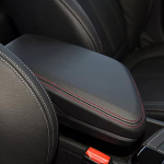 only LHD For BMW X1 F48 2016 2017 2018 elastic band type Suede Leather Center Console Lid Armrest Box Cover Decor Trim red line