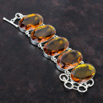 Lihvitud tsitriinist k&auml;ev&otilde;ru v&auml;&auml;riskividest k&auml;ev&otilde;ru H&auml;mmastav k&auml;ev&otilde;ru 925 sterlingh&otilde;bedast k&auml;ev&otilde;ru reguleeritav ketiga k&auml;ev&otilde;ru k&auml;sitsi valmistatud ehe kingituseks Adjustable