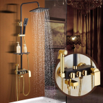 Du&scaron;isegisti Golden Black Vannitoa du&scaron;ikomplekt koos bideega pihusti segistiga Seinale kinnitatav du&scaron;&scaron; Kuuma ja k&uuml;lma vee kraan30 Black