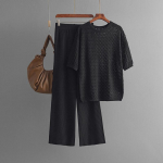 S&uuml;gis-talv laisk tuul lahtine k&otilde;rge kraega pullover kampsun, naiste &uuml;hev&auml;rviline kootud laia s&auml;&auml;rega p&uuml;ksid, kaheosaline komplekt One Size must
