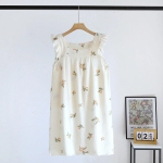 2025. aasta suvi, uued naiste &ouml;&ouml;riided, 100% puuvillane kreppkinnituskleit, armas t&uuml;drukule m&otilde;eldud kleit, puidust k&otilde;rva &auml;&auml;rega Home Fury Ladies XL