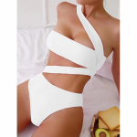 &Uuml;hes t&uuml;kis ujumistrikoo bikiinid ujumistrikoo Ujumisriided Naiste bodi rannar&otilde;ivad Push Up ujumiskost&uuml;&uuml;m suvine rannariided ujumine S valge