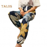 Naised Suvised Bloomers Elastsed pingutusn&ouml;&ouml;rid v&ouml;&ouml;koha laiad p&uuml;ksid Lillemustriga rannap&uuml;ksid Vabaaja reisid vabaaja p&uuml;ksid sinine