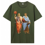 Naljakas Jeesus Finger Turn korvpalli T-s&auml;rk Christian Women Unisex Religioosne lihav&otilde;ttetr&uuml;kiga puuvillane T-s&auml;rk Ropa Mujer Classic Tees L