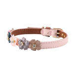 Lemmiklooma kaelarihm, nahast koera kikilips, v&auml;ikestele lemmikloomadele, kassidele keskmise lemmiklooma jaoks 1.3*34cm roosa