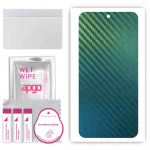 apgo Protective Skin Sticker for the back compatible with Sharp Aquos Wish2, Wrap Film, Foil, Vinyl - Pattern Carbon Chameleon CAKA1