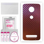 apgo skin sticker film foil vinyl for the BACK compatible with Motorola Moto Z2 Play, scratch-resistant, easy to install - Carbon Chameleon CAKA5