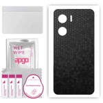 apgo Protective Skin Sticker for the back compatible with ZTE Blade V50 Design, Wrap Film, Foil, Vinyl - Pattern Black Honeycomb