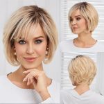 HAIRCUBE Pruun Blonde Remy Inimjuustest Parukad HD L&auml;bipaistev pitsist eesmine parukas L&uuml;hike kihiline Laineline K&auml;sitsi Seotud Pits Juuksed Valgetele Naistele beige
