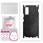 apgo Protective Skin Sticker for the back+sides compatible with Vivo Y20s, Full Wrap Film, Foil, Vinyl - Pattern Black Leather