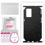 apgo Protective Skin Sticker for the back+sides compatible with Oppo K9 5G, Full Wrap Film, Foil, Vinyl - Pattern Black Honeycomb