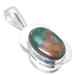 Natural Azurite Gemstone Handmade 925 Sterling Silver Gift Pendant 1.77 k5z52