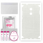 apgo Protective Skin Sticker for the back+sides compatible with Xiaomi Redmi 5, Full Wrap Film, Foil, Vinyl - Pattern White Fabric