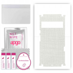 apgo Protective Skin Sticker for the back+sides compatible with Google Pixel 6 Pro, Full Wrap Film, Foil, Vinyl - Pattern White Fabric