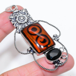 Natural Dicorich Glass,Spinel Gemstone 925 Sterling Silver Pendant 3.07 d0i66