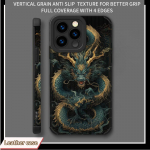 Vertikaalne terasnahast draakonitr&uuml;kiga pehme silikoonist telefoni&uuml;mbrise tagakaas koos kaamera objektiiviga t&auml;ieliku kaitsega iPhone'i jaoks iPhone 15 Pro Max