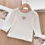 T&uuml;drukute aluss&auml;rk Laste pitskrae, veniv moodne T-s&auml;rk, mis kannab parimaid t&uuml;drukuid armastavad pikad varrukad 90 valge